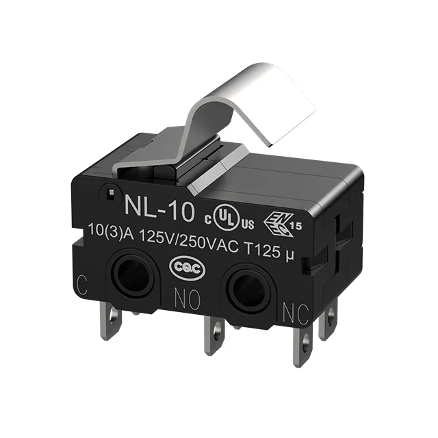NNC ميكرو سويتش المقاوم للماء NL-10W55-F2-SZ 10A مع رافعة الدوار المحاكاة سويتش عالية السرعة ودقيقة للأتمتة الصناعية 1